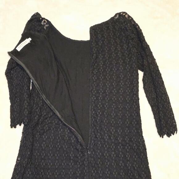 Velvet by Graham & Spencer Black Lace Sheath Dress Women’s Size S 3/4 Sleeve - Picture 7 of 8